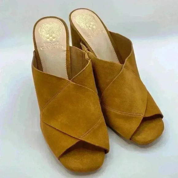 COPY - 🧡PRE-LOVED🧡VINCE CAMUTO🧡GINGER COLORS SUEDE MULES🧡SIZE 9 - Picture 1 of 12